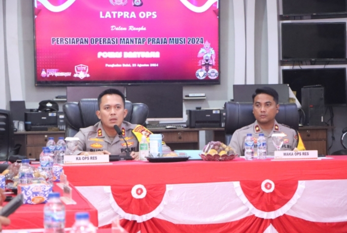 Kapolres Banyuasin Pimpin Latpraops Mantap Praja Musi 2024