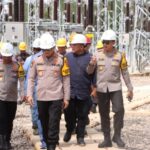 Kapolres Banyuasin Tinjau Progres jalur sutet 275 KV PLTU Didampingi Direktur Pamobvit Polda Sumsel